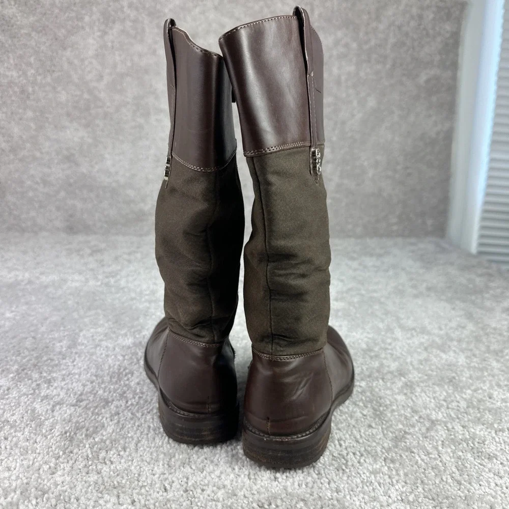 Cole Haan Brennan Riding Boots Womens 2.5 Brown Zip Calf‎ 220032